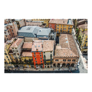 Foto Vista de cima de fachadas coloridas de edifícios