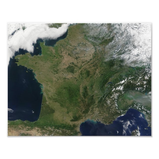 Foto Vista de satélite da França (Frente)