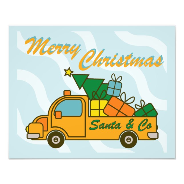 Foto Vista lateral do caminhão de papais noeis Feliz Na (Frente)