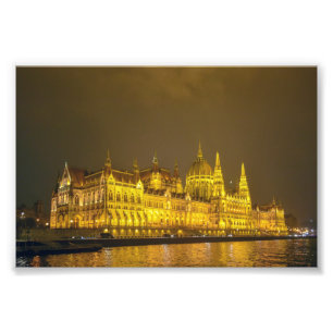 Foto Vista Noturna, Parlamento Húngaro, Budapeste Hungr