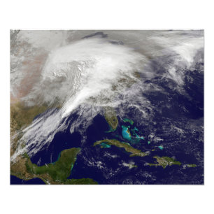 Foto Vista satélite de uma tempestade maciça do inver
