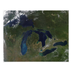 Foto Vista satélite dos grandes lagos