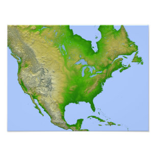 Foto Vista topográfica de America do Norte