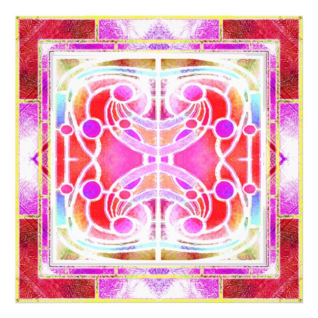 Foto Vitral da Catedral em Rosa e Laranja (Frente)