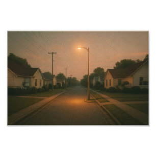 Foto Vizinhança Crepúscula com Streetlight - Dreamcore