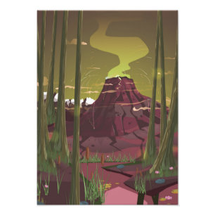 Foto Vulcão em Erupção no Cartoon do Pântano