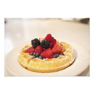 Foto waffle de fruta fresca
