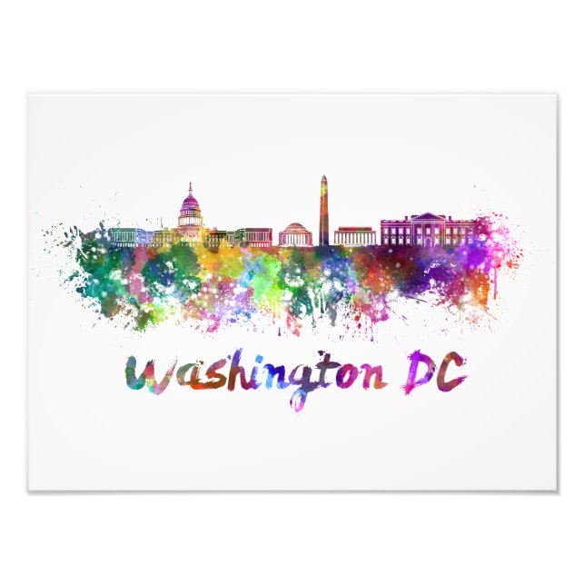 Foto Washington DC skyline in watercolor (Frente)
