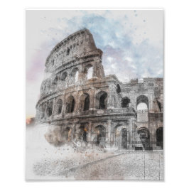 Foto Watercolor Colosseum Roma Itália