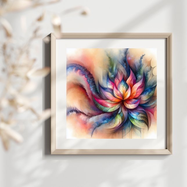 Foto Watercolor Fantasy Abstrato moderna Flor Fractal (Criador carregado)
