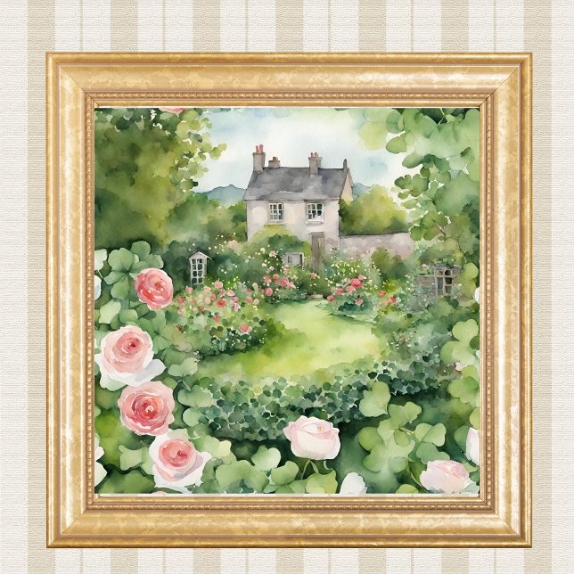 Foto Watercolor Irish House Country (Criador carregado)