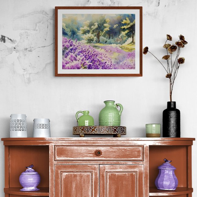 Foto Watercolor Lavender Field Painting (Criador carregado)