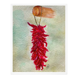 Foto Watercolor Red Chile Ristra Novo México