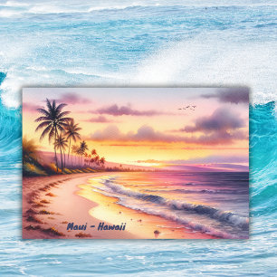 Foto Watercolor Sketch Maui Hawaii Colorido  
