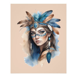 Foto Watercolor Tribal Beauty: Espírito da Arte Boêmia