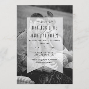 Foto Wedding opaca moderna do convite da bandeira