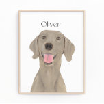 Foto Weimaraner Personalizado<br><div class="desc">Estou apaixonado por esta ilustração bizarra e detalhada da aquarela de um weimaraner! Personalize essas impressões de arte com seu nome ou monograma para complementar sua decoração e alterar fontes selecionando a opção "editar usando a ferramenta design" na personalização. Compre o resto da minha coleção para os mais doces donos...</div>