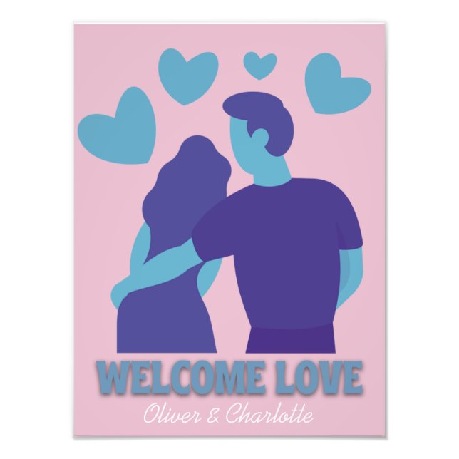 Foto Welcome Love Personalized Wall Poster (Frente)