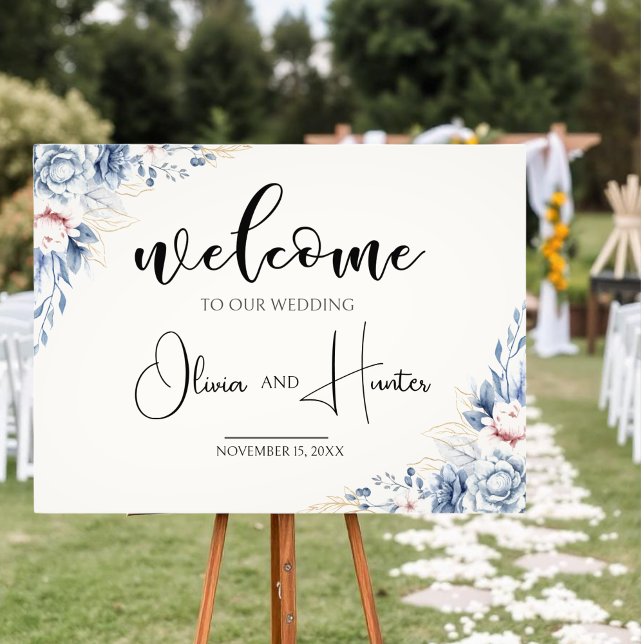 Foto Welcome sign template for wedding with blush pink  (Criador carregado)