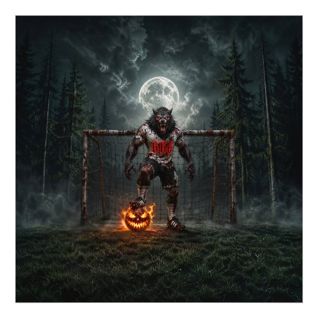 Foto Werewolf Soccer Player Halloween Horror Art (Frente)