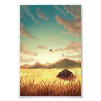 Foto Wheat fields at sunrise