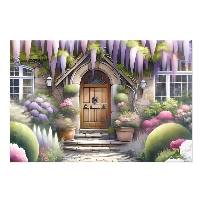 Foto Whimsical Cottage Garden Pathway (Frente)