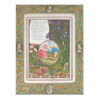 Foto Whimsical Cute Antique Valentine, Kate Greenway