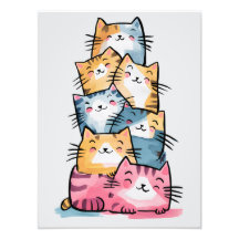 Whimsical Watercolor Cats Modern