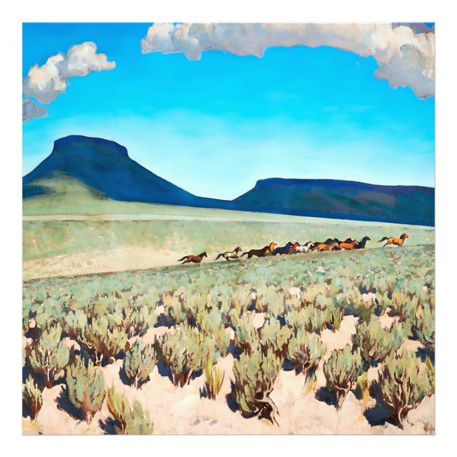 Foto "Wild Horse Country", por Maynard Dixon (Frente)