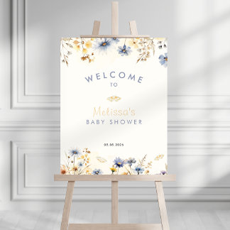 Foto Wildflower Baby Shower Welcome Sign - Spring Theme