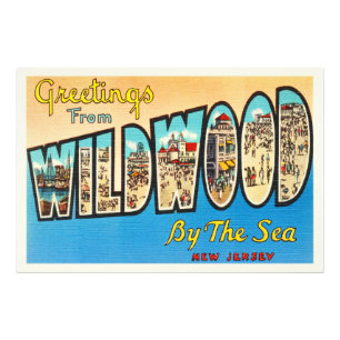Foto Wildwood por Sea New Jersey NJ Vintage Cartão-post