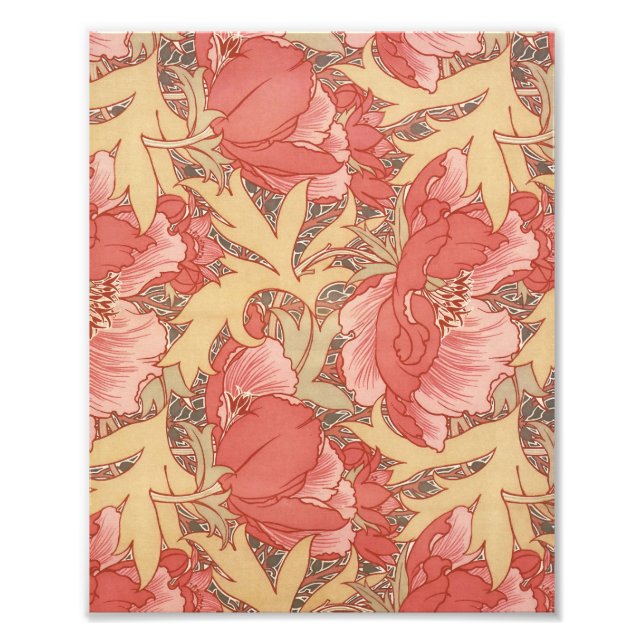 Foto William Morris Poppies Floral Art Nouveau Pattern (Frente)