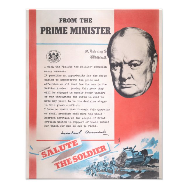 Foto Winston Churchill, Reprint of British WW2 poster (Frente)