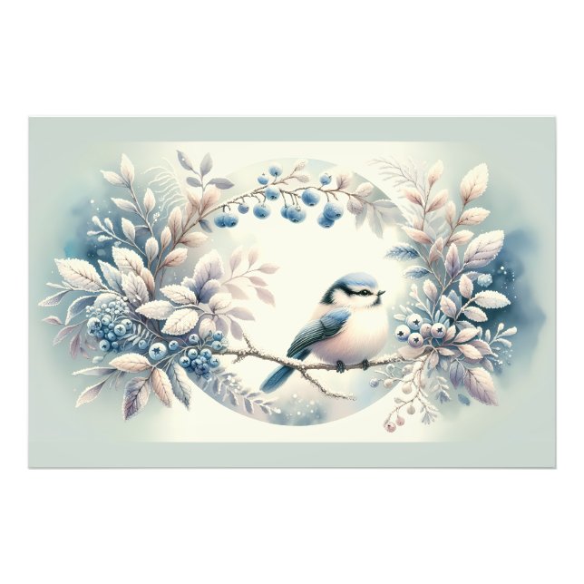 Foto Winter Bluebird Berry Wreath (Frente)