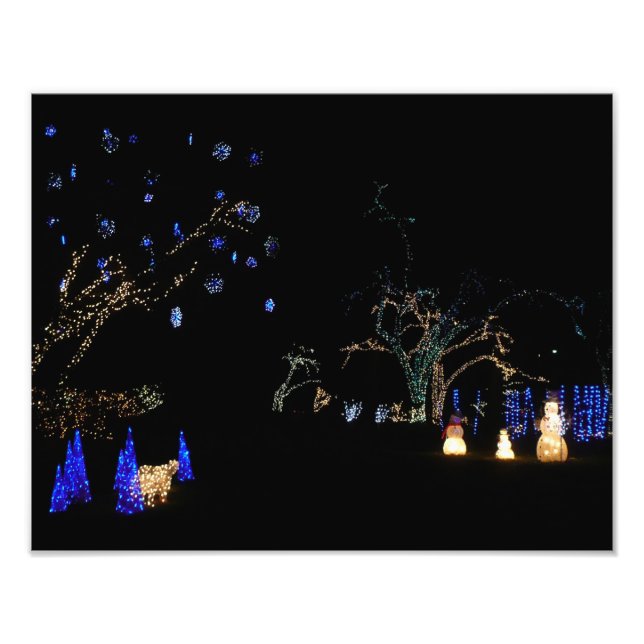 Foto Winter Wonderland Lights Blue and White Holiday (Frente)