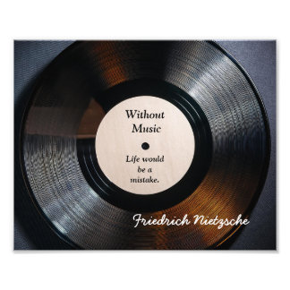 Foto Without Music - Nietzsche quote - art print