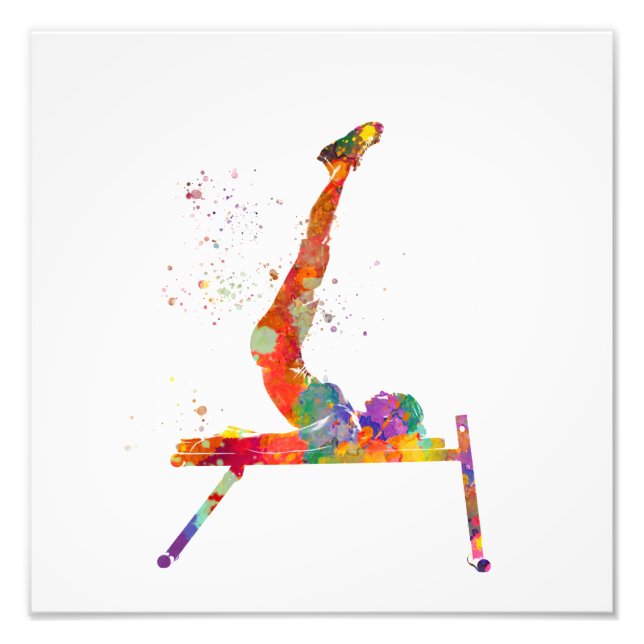 Foto Woman practices fitness in watercolor (Frente)