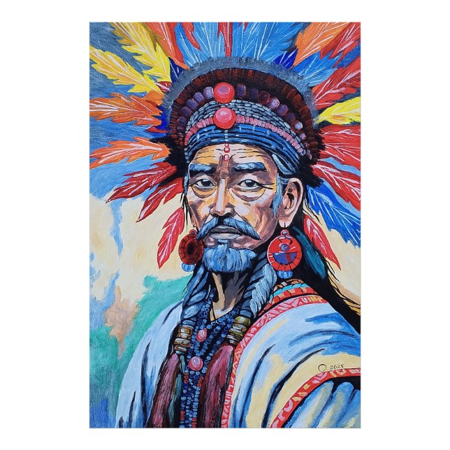 Foto xamã, feiticeiro, protetor, amuleto, avô (Frente)