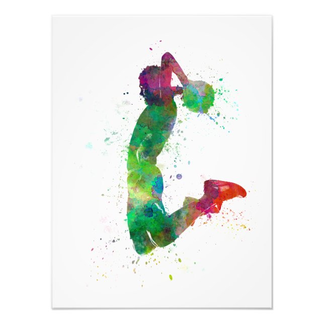 Foto young man basketball player dunking (Frente)