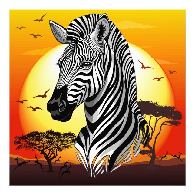 Foto Zebra African Savanna Wild Animal (Frente)
