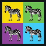 Foto Zebra Pop Art<br><div class="desc">As listras pretas e brancas da zebra contrastam com o claro fundo desta ilustração digital.</div>