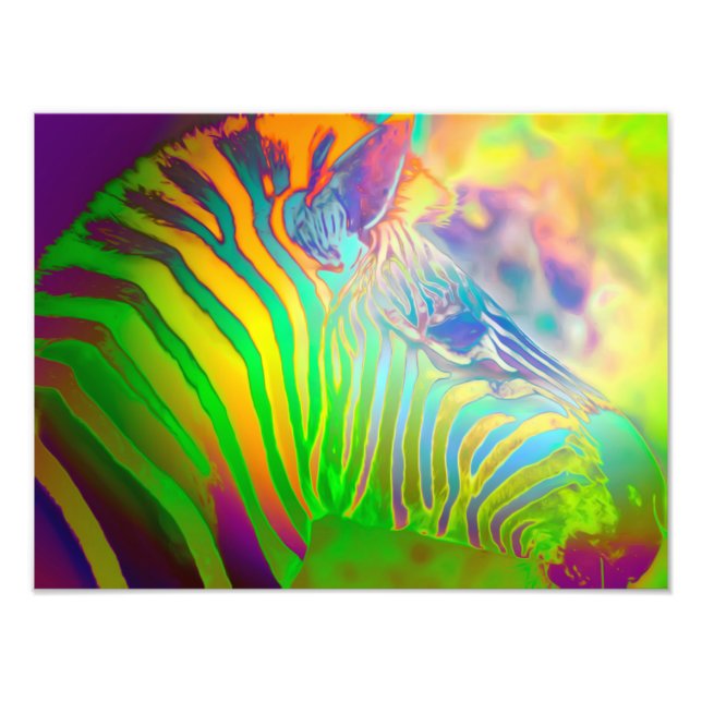 Foto Zebra Psicodélica da Vida Selvagem (Frente)
