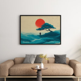 Foto Zen Solitude Red Wall Art Impressão