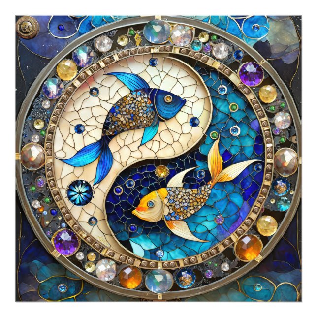 Foto Zodíaco - Peixes Yin e Yang (Frente)