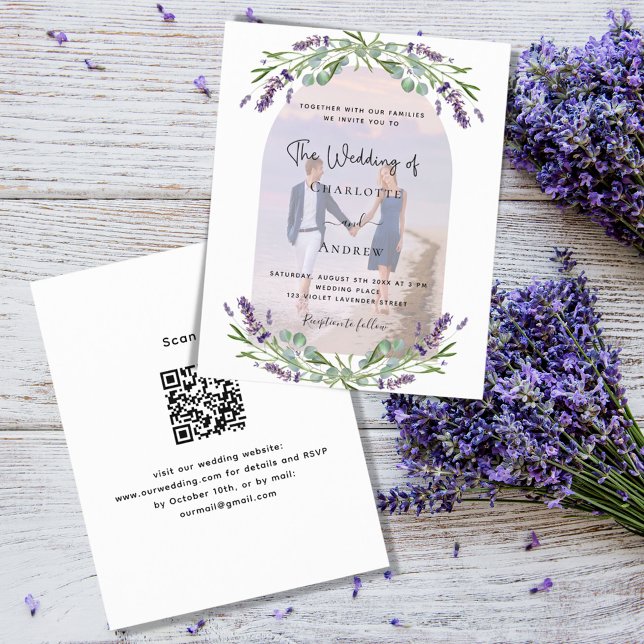 Fotoflorais de lavanda RSVP de casamento de orçame (Criador carregado)