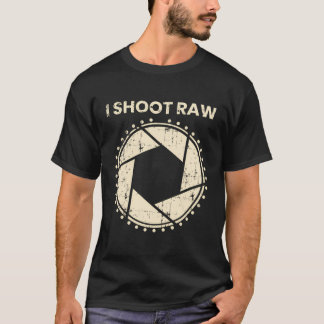 Fotografador T-Shirt I Shoot Raw Camera Bezel Retr