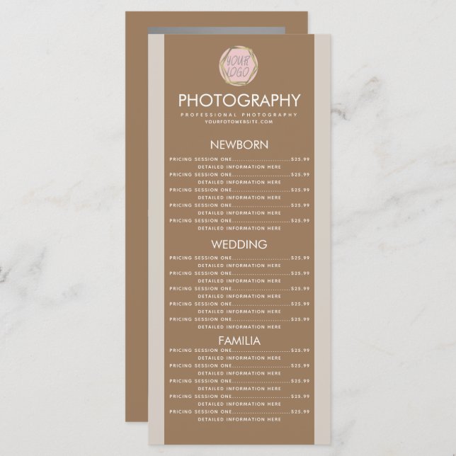 Fotografia Comercial Seu Logotipo, Menu Tonalidade (Frente/Verso)