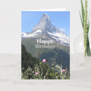 Fotografia da montanha Feliz Cartão de Aniversár