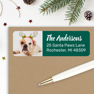Fotografia de Cachorro Verde Festivo Etiqueta de E