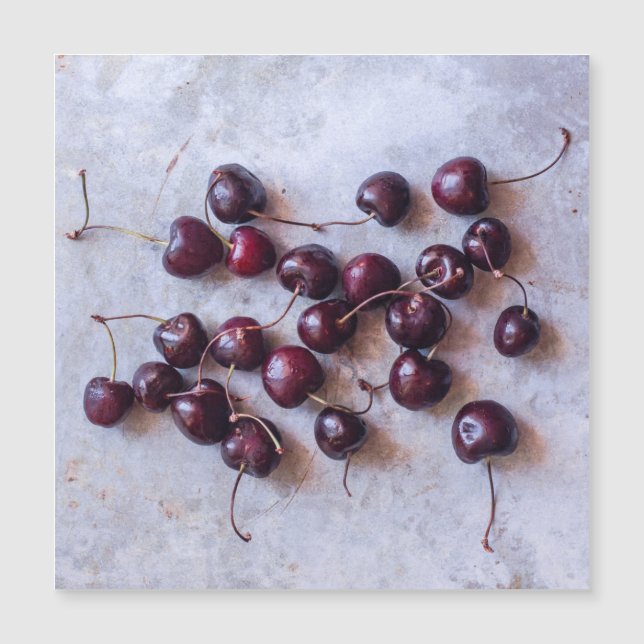 Fotografia de Cerejas Vermelhas Frescas (Frente)
